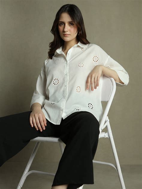 Schiffli Collared Cotton Shirt – DENNIS LINGO