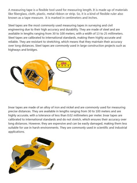 A Measuring Tape Is A Flexible Tool Used For Measuring Length | PDF | Materials | Physical Sciences