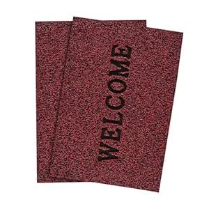 Buy Kuber Industries Pack of 2 Anti-Slip Welcome Print Grass Door Mats ...
