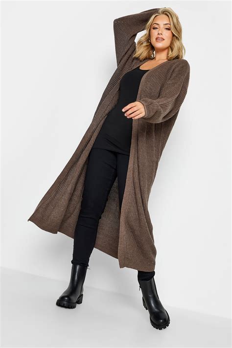 YOURS Plus Size Natural Brown Longline Cardigan | Yours Clothing