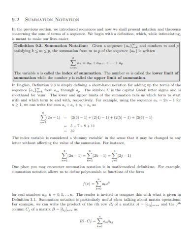 Image result for Summation Examples