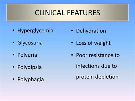 Diabetes mellitus (Definition, Classification, Clinical features) | PPTX