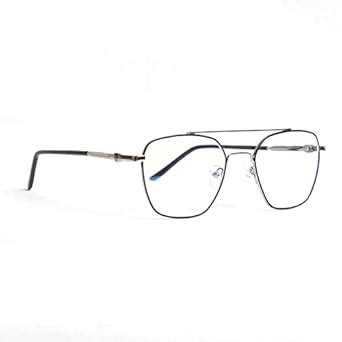 Buy Nitshwet Square Blue Cut Computer Glasses, Metal Eye Frame Zero ...