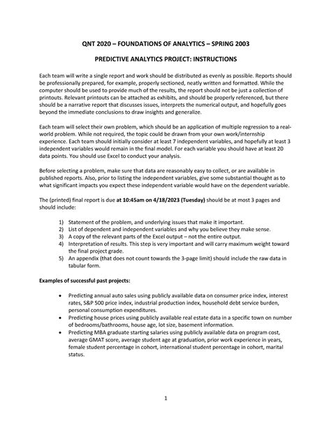 PDF - QNT 2020 - CTA Hybrid - Regression Project - 1 QNT 2020 ...