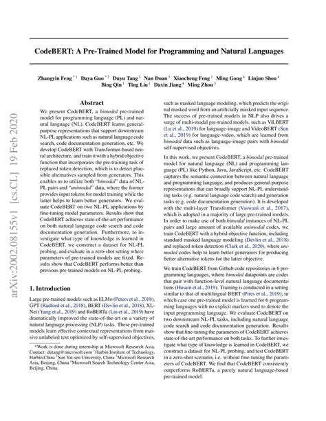 Image result for CodeBERT: A Pre-Trained Model for Programming and Natural Languages CodeBERT Tutorial