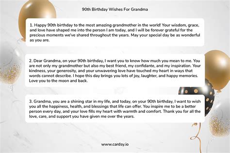 90th Birthday Cards For Grandma