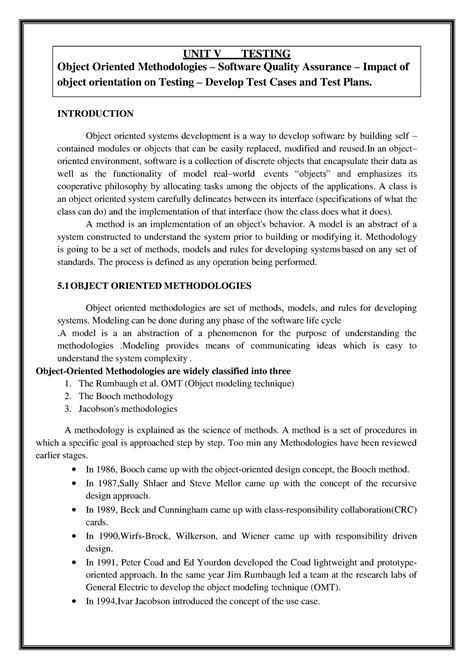 UNIT 5 - Unit 5 - object oriented analysis and design - Studocu