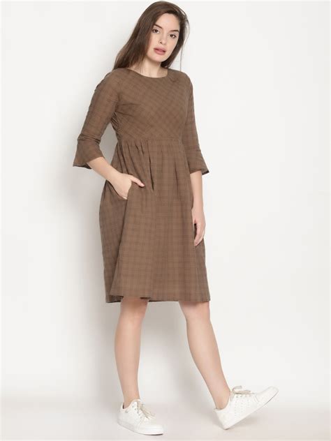 Caramel Checks Dress – Studio Y