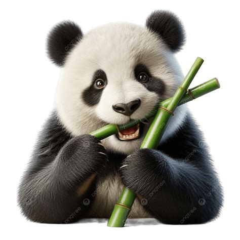 Panda Bear Eating Bamboo Leaves, Panda Bear, Panda Bear Eating Bamboo ...