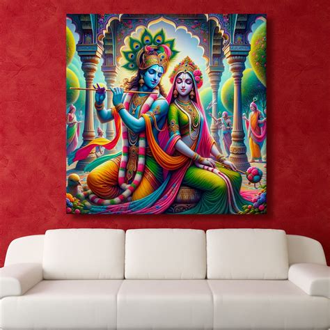 Radha Krishna Wall Art Canvas Paintings | Divine Love and Serenity ...