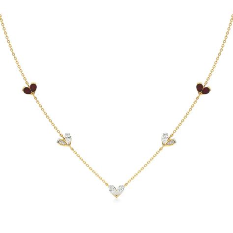 Sneh | Pear-Cut Ruby & Lab Grown Diamonds Heart Motif Necklace | Nivara