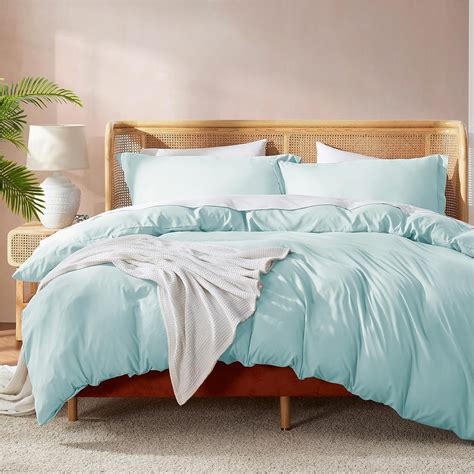 Amazon.com: Nestl Light Blue Duvet Cover Queen Size - Soft Double ...