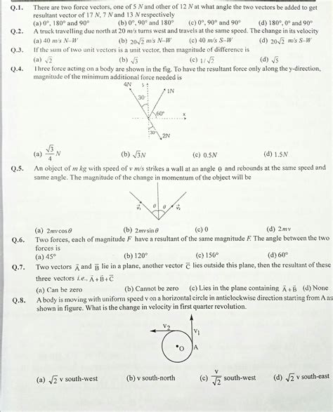 Image result for Vector Class 11 Physics Questions