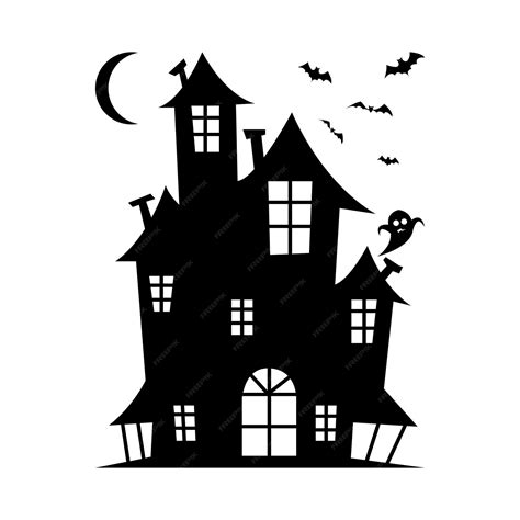 Premium Vector | Haunted mansion house silhouette