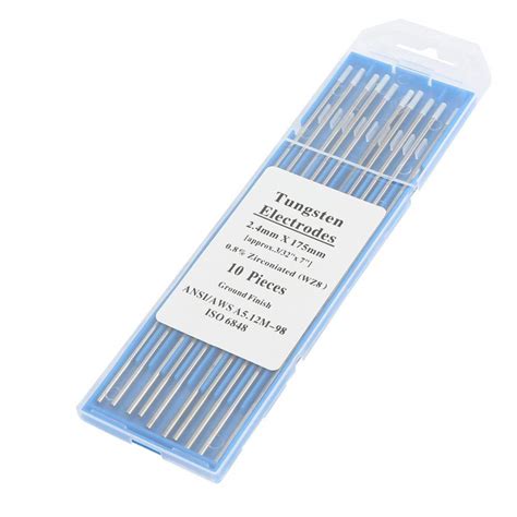 Zirconiated Tungsten Electrodes, 10Pcs 1.0/1.6/2.4/3.2mm WZ8 White Tip ...