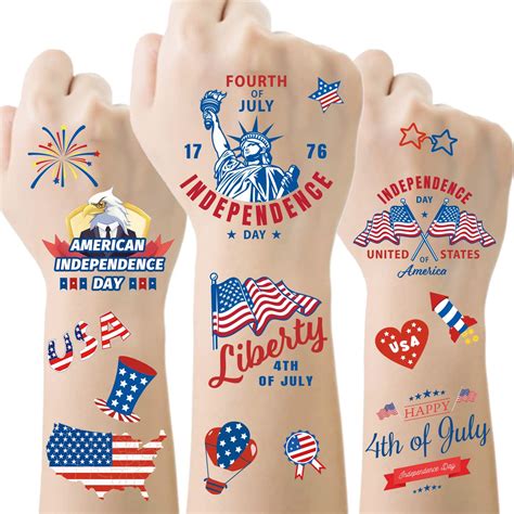 Buy 120pcs+ 4th/Fourth of July Decorations Temporary Tattoos Party ...
