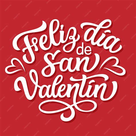 Premium Vector | Happy valentines day in spanish hand lettering