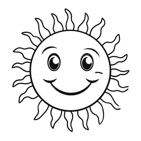 Sun Coloring Pages For Kids Outline Sketch Drawing Vector, Sun Drawing ...