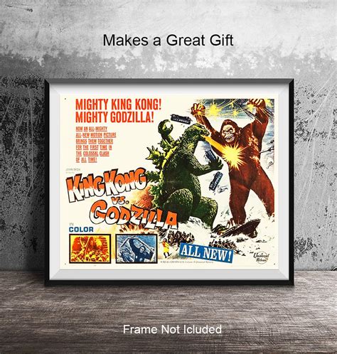 Godzilla Vs Kong - Horror Movie Poster - 8x10 Classic Monster Movies ...