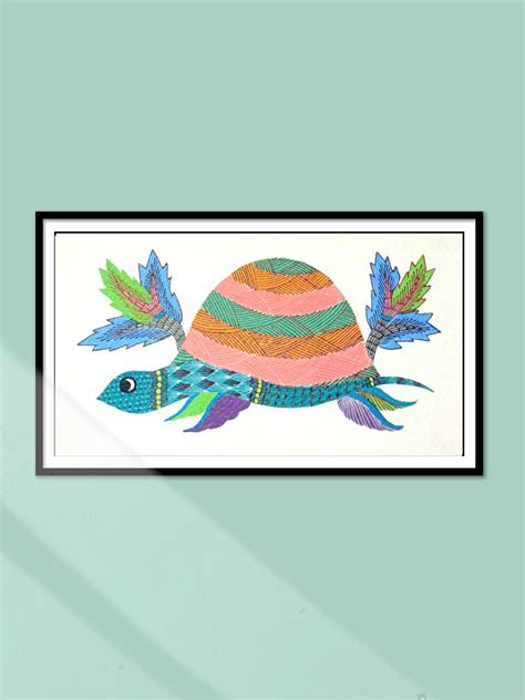 Shop Handcrafted Gond Turtle Painting- Home Decor