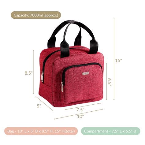 Everyday Use Heat Insulated Jute Lunch Bag Red Online - Premium Lunch ...