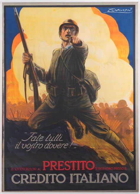 Achille Luciano Mauzan - "Do your duty!" Original Vintage Italian 1917 ...