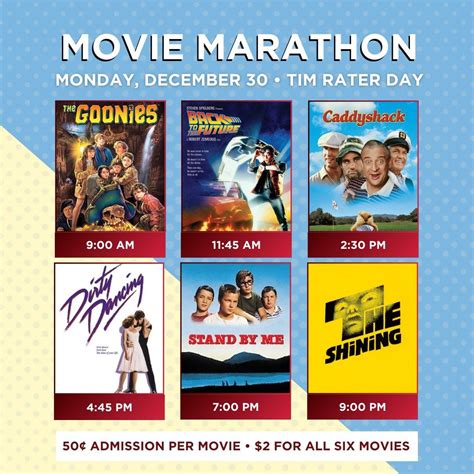 Movie Marathon | Tim Rater Day 2024! , 23 E Galena Blvd, Aurora, IL ...
