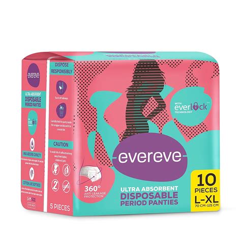 EverEve Ultra Absorbent Period Panties, L-XL (10 Panties)0% Leaks ...