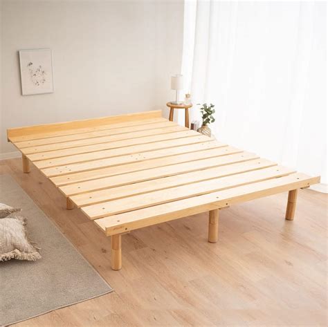 Amazon.com: EMOOR Wood Slatted Floor Bed Frame OSMOS Queen for Japanese ...