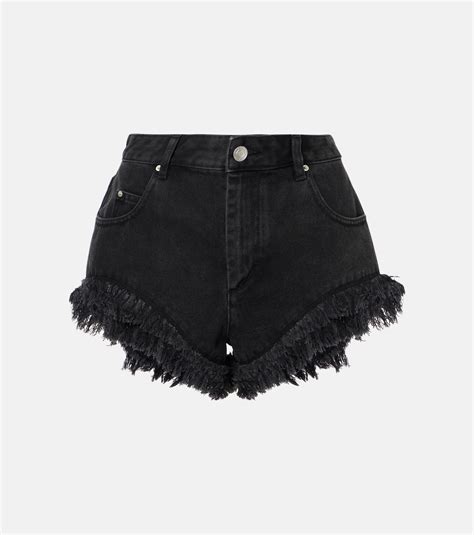 Eneidao fringed denim shorts in black - Isabel Marant | Mytheresa