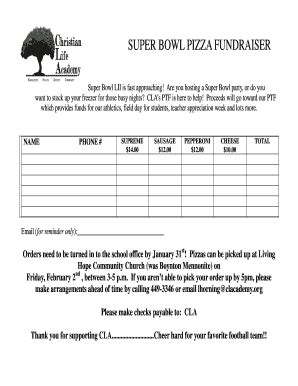 Fillable Online 2018 Pizza Fundraiser form (2).docx Fax Email Print ...