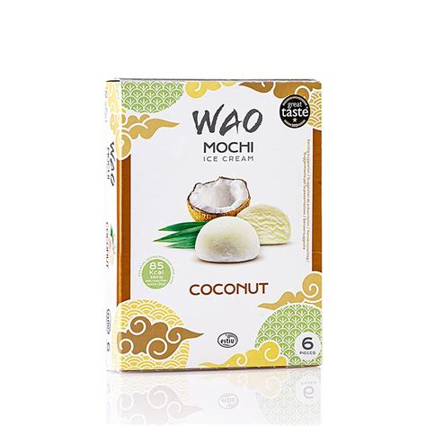 WAO Coconut Mochi - Mochi med kokosglass, 210 g, 6 x 35 g, Kartong ...