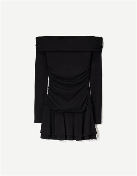 Long sleeve ruffled mini dress - Women | Bershka