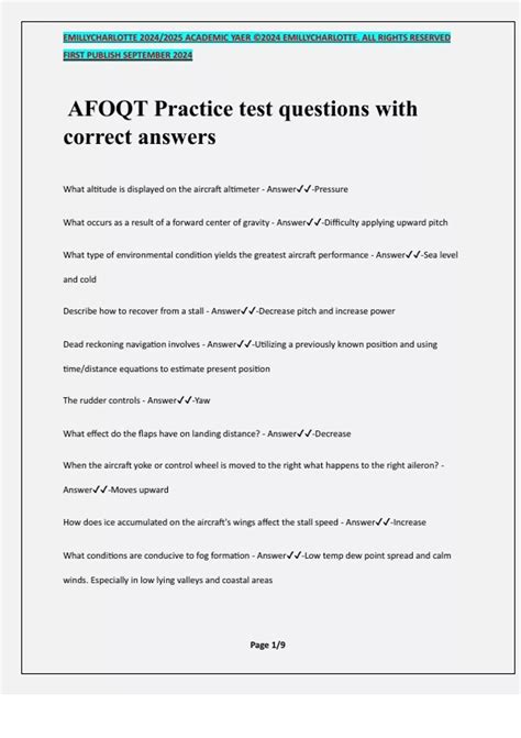 AFOQT Practice test questions with correct answers - AFOQT - Stuvia US