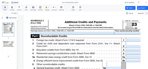Form 1040 Schedule 3, fill and sign online | PDFliner