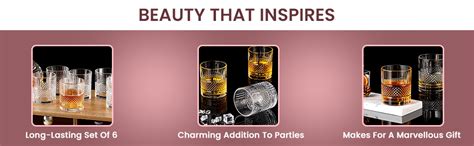 VILON Premium Stylish Old Fashion Rocks Tumblers Lead-Free Whiskey ...