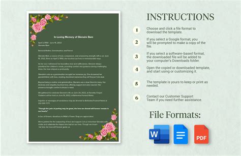 Obituary Template for Mother Template in Illustrator, PSD, Word, PDF ...