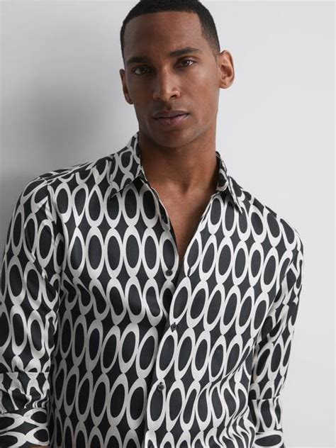 Black and White Long Sleeve Printed Shirt – Roar Fox