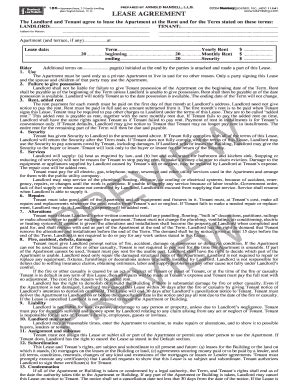 New York 2-5 Family Dwelling Lease Agreement - Blank Fillable Template ...