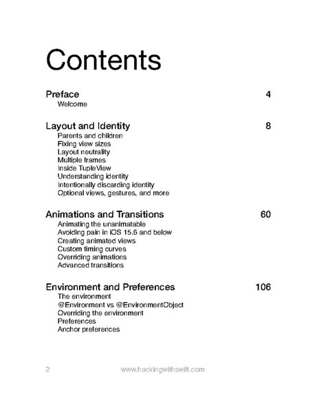 Pro-swiftui-toc - For IOS devs - Contents Preface 4 Welcome Layout and ...