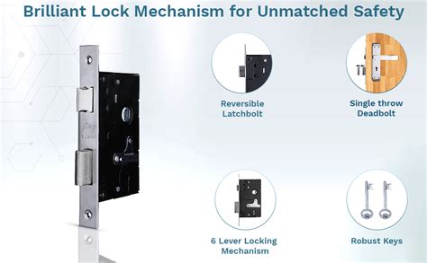 Godrej Mortise Door Lock Handle Set | 200mm Gloria | 6-Lever Locking ...