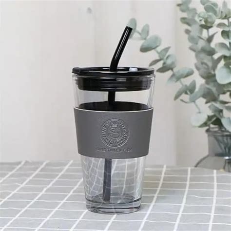 Buy WEZOSHINET Reusable Sipper Coffee Mug with Leather Sleeve with ...