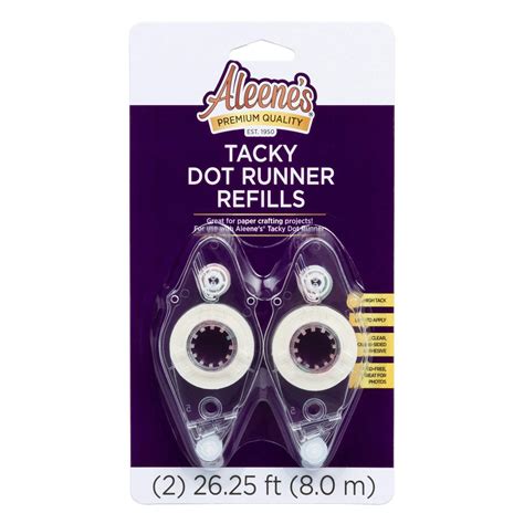 Aleene's Adhesive 2 Pack Tacky Dot Runner Refills, 2 (26.25 ft) Clear ...