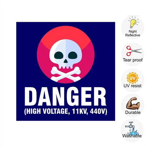pilot18 DANGER ( HIGH VOLTAGE , 11KV , 440 V ) Emergency Sign Price in ...