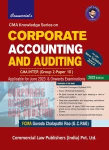 Corporate Accounting And Auditing (CMA Inter G -2 Paper- 10): Buy ...