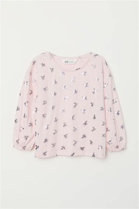 Top with a motif - Long sleeve - Light pink/Unicorns - Kids | H&M IN