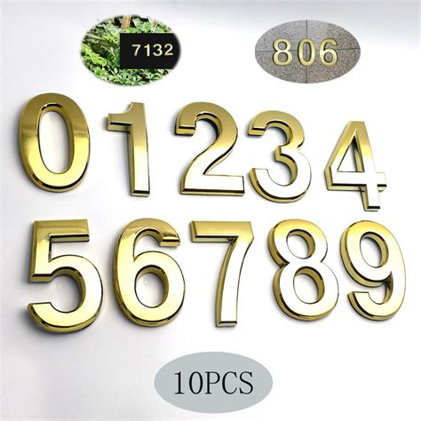 10 Pcs 3D House Door Numbers Mailbox Numbers(0-9), 2.75 Inch Self ...