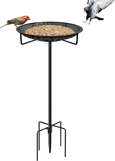 Standing Bird Feeder Tray,11.8" Stainless Steel Large Platform Bird ...