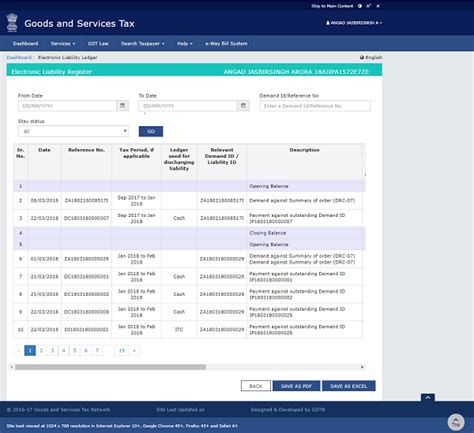 Electronic Liability Register under GST
