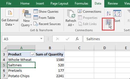 Sorting Data in Pivot Using Under Design 的图像结果